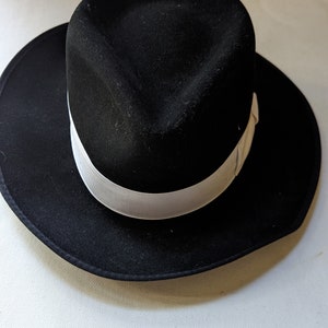 Vntage Men&#39;s HAT, Fedora, wool BLACK, costume or everyday man&#39;s size XL//Fathers Day Gift