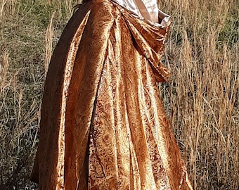 Full length Hooded Cape//Wedding, Georgian cloak Brocade, Renaissance COSTUME, CoSPLAY, fantasy, faerie, everyday wear//