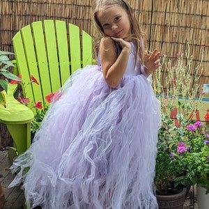 Purple Tulle Dress, Engagement Dress Lavender, High Low Prom Dress