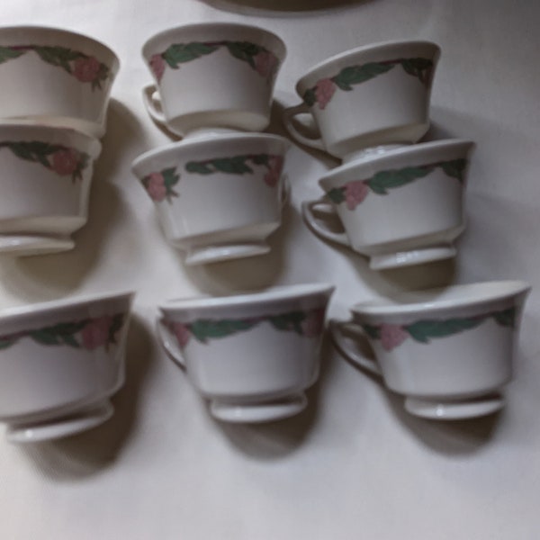 Vintage Syracuse China/deco floral trim 1980s/teacups sold individually,9 available