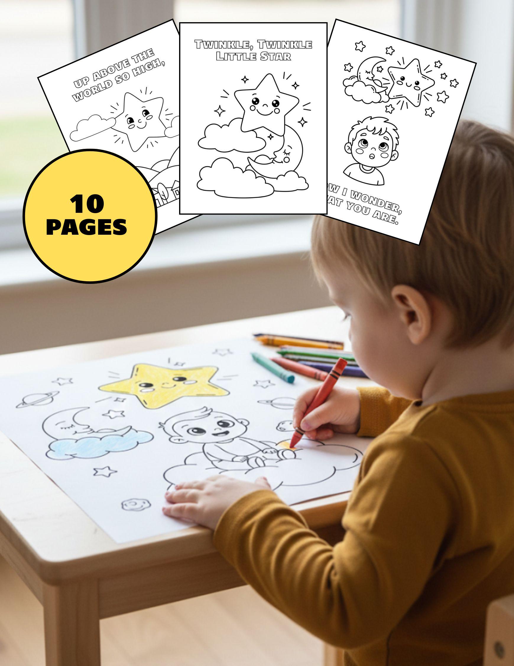 Twinkle Coloring Math Twinkle Twinkle Little Star Coloring Book, Toddler Activity (PDF ...