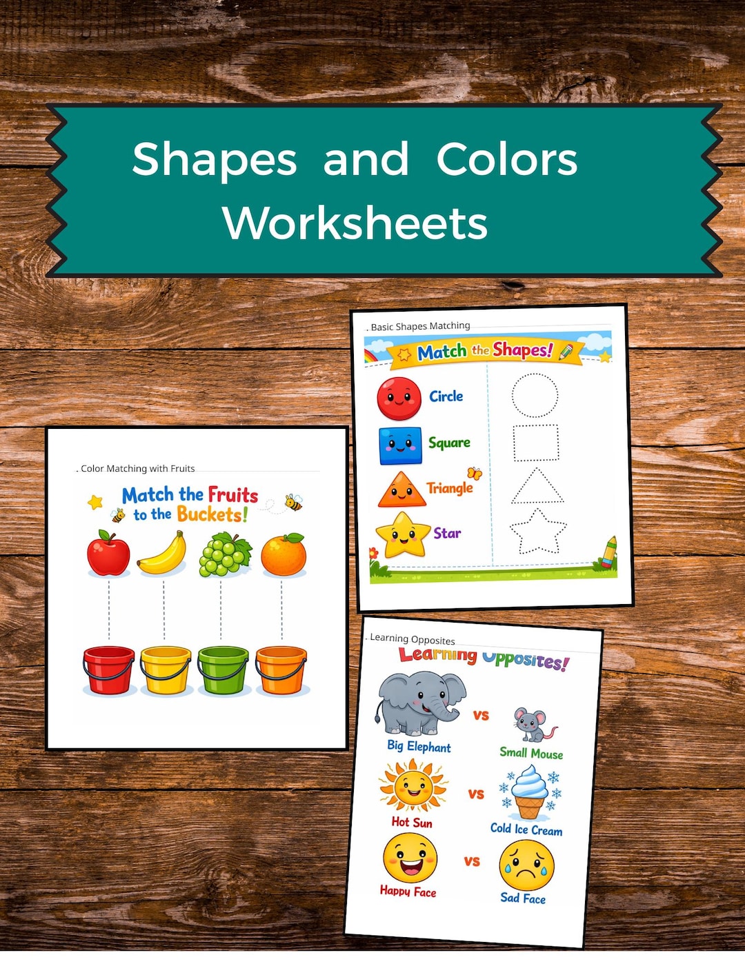 Shapes and Colors Worksheets for Toddlers | Preschool Learning ...
