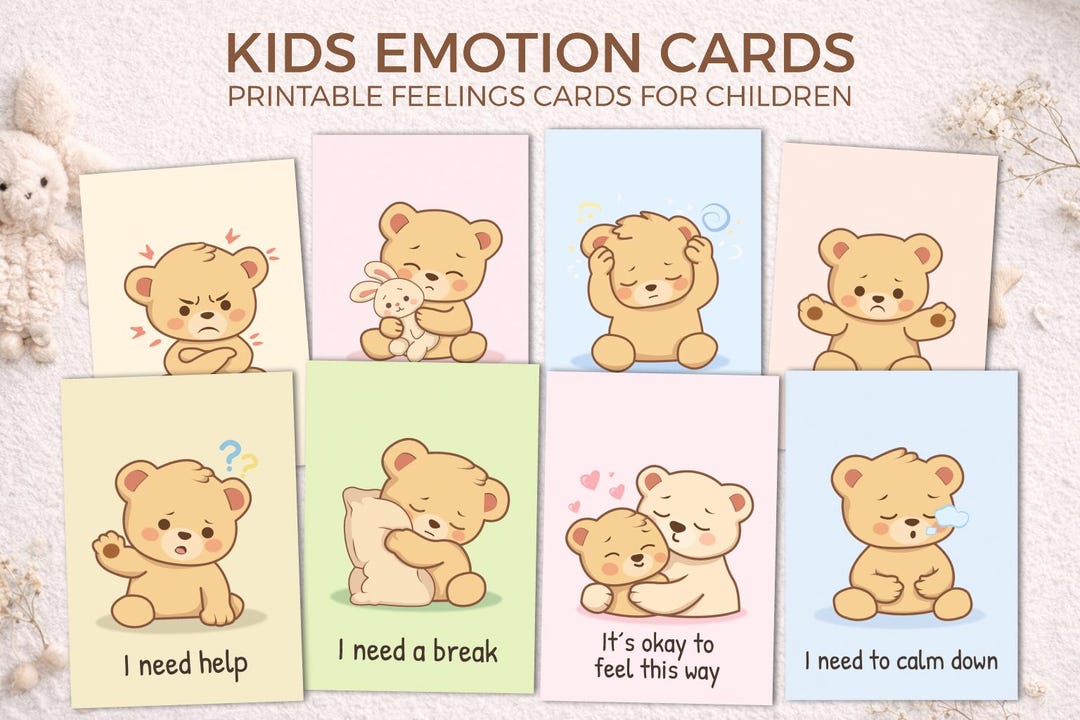 Kids Emotion Cards • Feelings Flashcards for Children • Printable ...