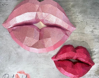 Pouting Paper Lip 3D Hanging Wall Art Decor for Home, Office or Salon | Statement Lip Art Decor for Lip Lover and Fashion Lover