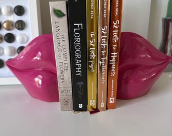 Lip Shaped Book Ends for Home Decor| Office Decor|  Office Art|  Book Lover Art|