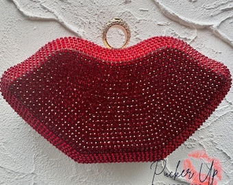 Glitter Lip Clutch for the Fashion Lover or Make-Up Artist |  Statement Piece for Accessorizing | Gift for Lip Injector or Make-Up Artist