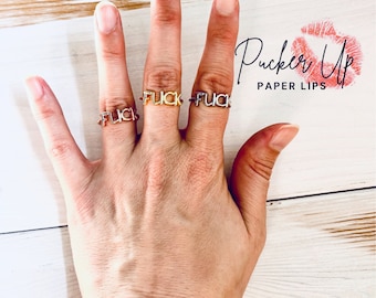 Stainless Steel Sweary Rings | Gold, Silver, Rose Gold Stainless Steel | Swear Word jewelry for Fashion Lover