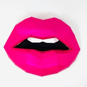 Paper Lips Hot Pink Wall Art for Home Office or Salon |  Fashion Lover | Gift for Makeup Artist
