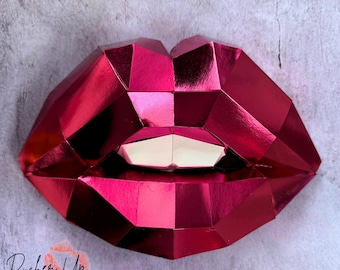 Full Lip Textured 3D Hanging Paper Wall Art Decor for Home, Office or Salon | Statement Lip Art Decor for Lip Lover and Fashion Lover