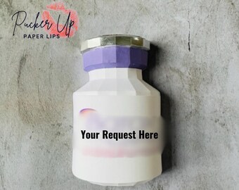 Flacon injecteur en papier personnalisé pour décoration murale | Décoration murale 3D pour le bureau ou la maison|  Décoration anti-âge pour bureau d'esthétique et salon de coiffure | Conception personnalisée