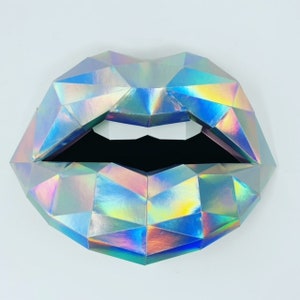 Paper Lips Holographic Wall Art for Home Office or Salon |  Fashion Lover | Gift for Makeup Artist