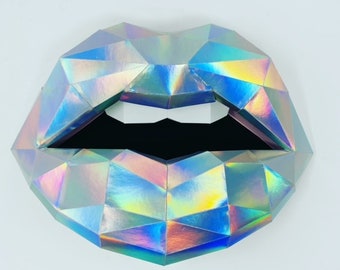 Paper Lips Holographic Wall Art for Home Office or Salon |  Fashion Lover | Gift for Makeup Artist