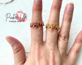 Bague en acier inoxydable | Acier inoxydable or, argent, or rose | Bijoux Word minimalistes pour amateur de mode | Bagues pour femmes