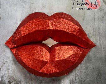 Décoration murale lèvres en papier 3D, art tendance pour les amoureux des lèvres