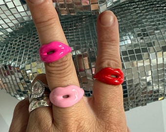 Lip Shaped fashion rings | minimalist jewelry | statement jewelry | cocktail ring for the lip lover |  gift for her