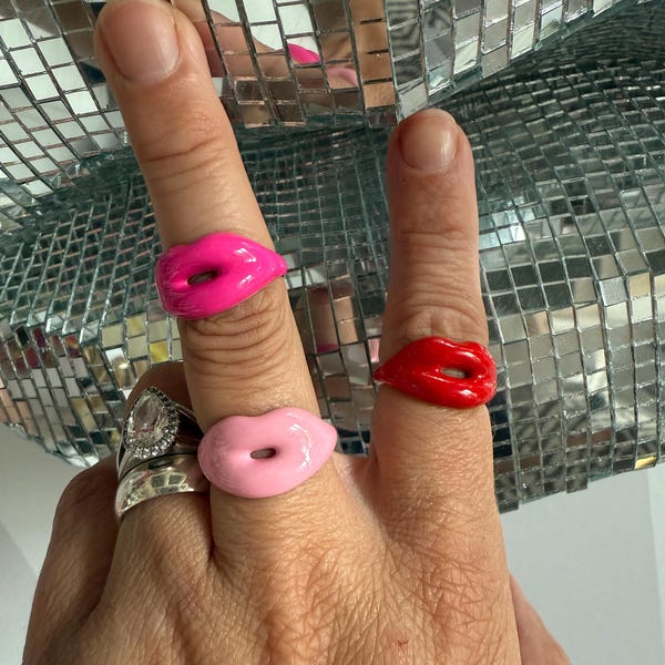 Lip Shaped fashion rings | minimalist jewelry | statement jewelry | cocktail ring for the lip lover |  gift for her