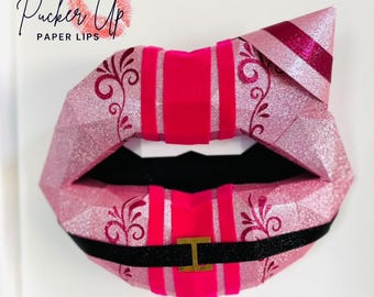 Holiday Paper Lips | Christmas lover | Paper Lip Art for Home or Office | Wall Art | 3D Paper Art | Chic Decor