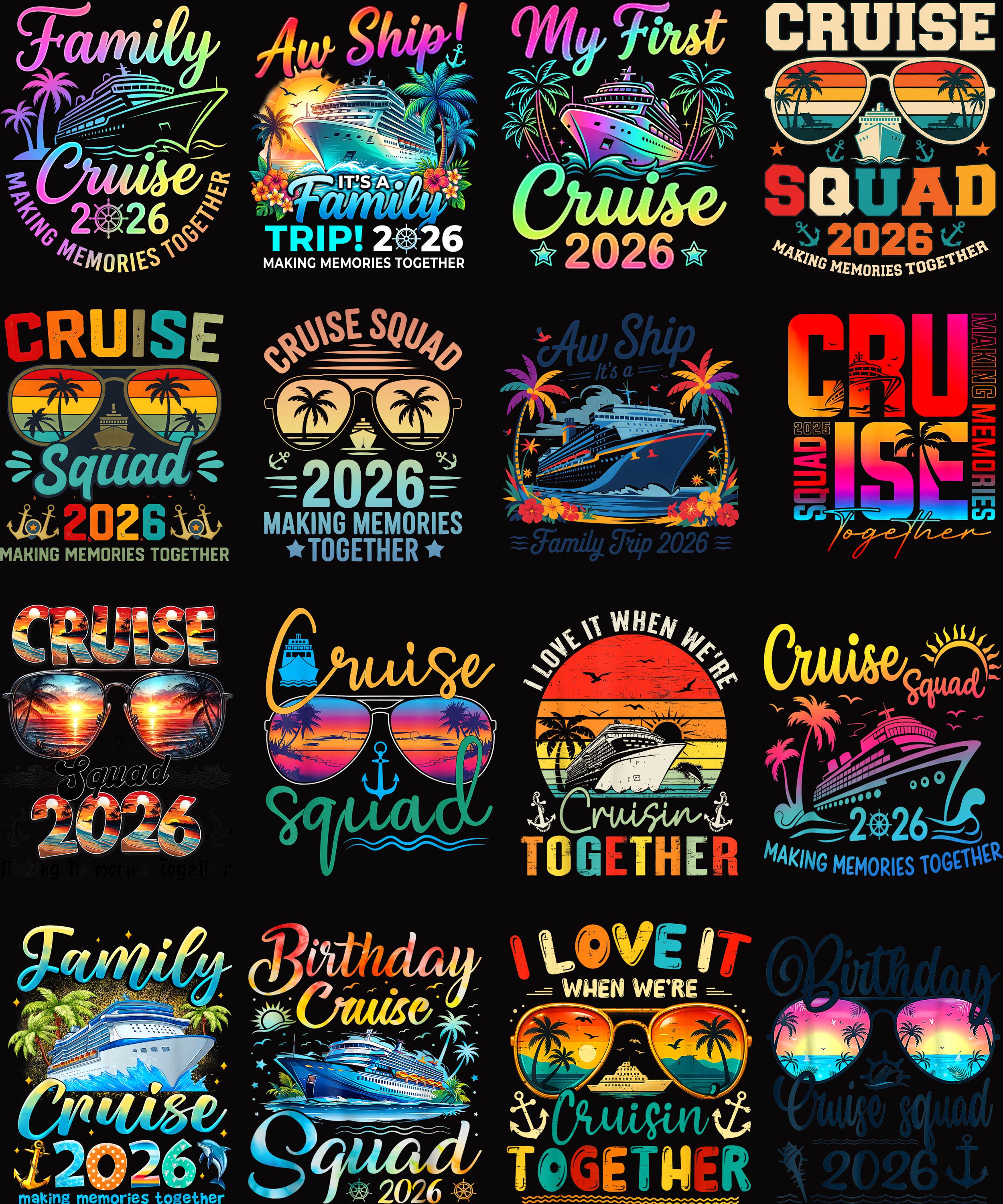 Cruise 2026 PNG Bundle | Family Cruise Trip PNG | Birthday Cruise ...