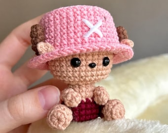 Chopper Crochet Plush, One Piece Crochet Doll, Anime Amigurumi Plush, Cute Handmade Chopper Toy, Anime Gift