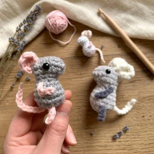 Crochet Pocket Mouse, Amigurumi Animal, Tiny Desk Buddy, Handmade Plushie
