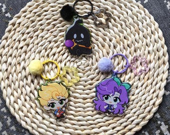 Stardew Valley Acrylic Keychain Krobus Sam Abigail Chibi Double Sided Epoxy Glitter