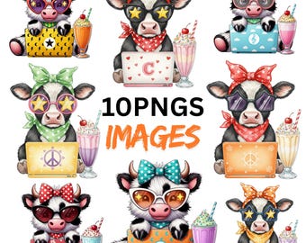 Funny Coffee Cow PNG Leopard Print Bow Cow Clipart  Mug Wrap & Shirt Sublimation Design - Farmhouse Western Digital Download commercial use