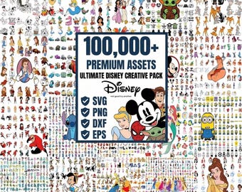 100000+ Special Mega Bundle SVG PNG,  Princess, Mega Bundle, Mickey Mouse, Sublimation Files Cartoon Bundle, Cartoon Bundle,