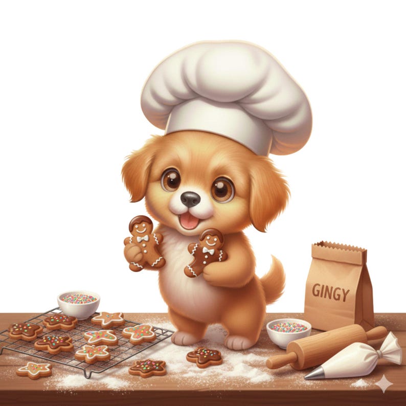 10 Chef Dog PNG Clipart, Cute Puppies Cooking With Chef Hats Utensils ...