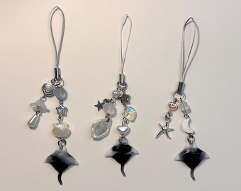 Handmade manta rays phone charms