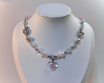 Handmade beaded butterfly necklace