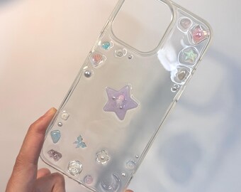mini jellyfish handmade glitter phone case
