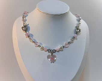 Handmade beaded butterfly necklace