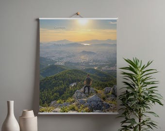 Mount Hymettus Summit Poster, Self Discipline Quote Print (Digital Download)