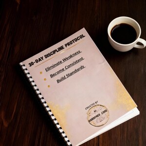 30-Day Discipline Protocol for Men | Stoic Habit Tracker (PDF Download) image 1
