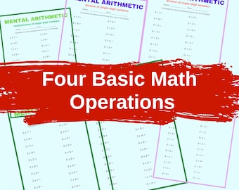 Basic Math Operations, Math Worksheets, Addition Worksheets, Homeschool Math,Teacher Resources,Math Practice, Worksheets,Printable Workseets