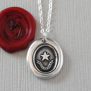 Constancy Star Wax Seal Necklace - North Star Polaris - antique wax seal jewelry Guiding Light