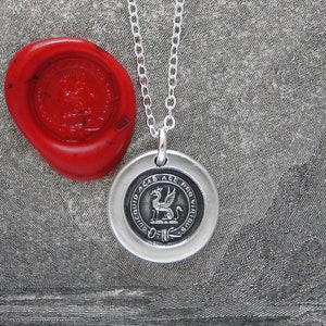 Give It Your All - Griffin Wax Seal Necklace - Strength Symbol Antique Wax Seal Jewelry Go For It