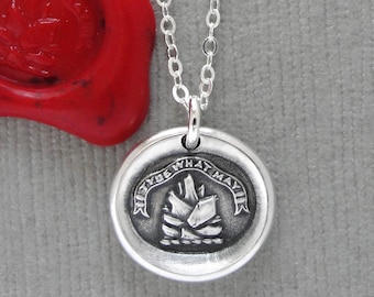 Come What May - Wax Seal Necklace Solid As A Rock Antique Silver Wax Seal Jewelry