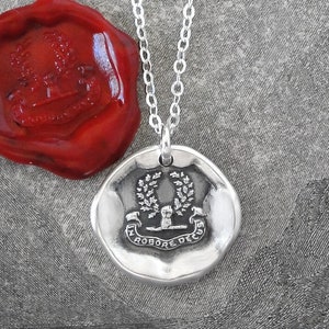 Glory In Strength - Oak Leaf Garland Wax Seal Necklace - Endless Possibilities Antique Wax Seal Jewelry