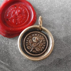 Wax Seal Charm Not Without Thorns antique wax seal jewelry Rose Motto