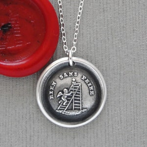 Nothing Without Effort - Wax Seal Necklace In Silver With Cupid - Antique Wax Seal Jewelry