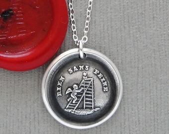 Nothing Without Effort - Wax Seal Necklace In Silver With Cupid Love