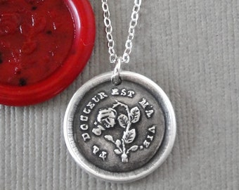 Wax Seal Necklace Your Sweetness Is My Life Antique Wax Seal Charm Jewelry In Silver