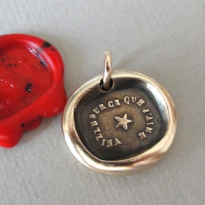 Watch Over The One I Love - Wax Seal Charm With Star - Antique Wax Seal Jewelry Pendant Polaris North Star