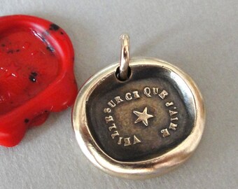 Watch Over The One I Love - Wax Seal Charm With Star - Antique Wax Seal Jewelry Pendant Polaris North Star