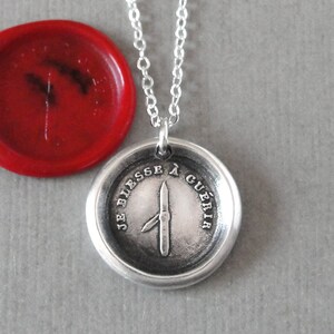 I Wound To Cure - Wax Seal Necklace With Lancet - Antique Silver French Wax Seal Jewelry