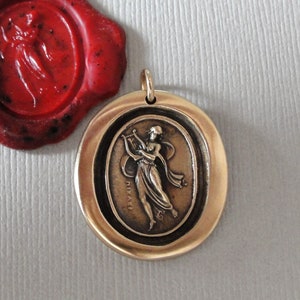 Dance, Music and Song Terpsichore Wax Seal Pendant - antique wax seal jewelry charm Dancer Muse