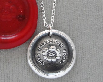 Eye Wax Seal Necklace - Protection Antique Wax Seal Jewelry - Eye of Providence  All Seeing Eye It Watches Over You