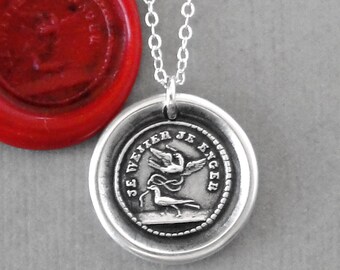 The Farther The Tighter - Wax Seal Necklace love motto Far Apart Close at Heart - antique wax seal jewelry