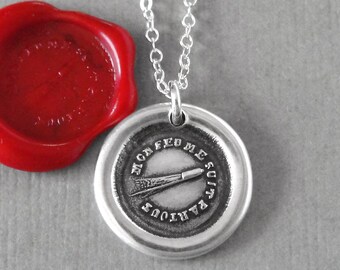 Thrilling But Dangerous - Wax Seal Necklace With Rocket - Antique Wax Seal Jewelry Motto There Will Be Fireworks